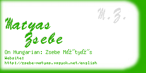 matyas zsebe business card